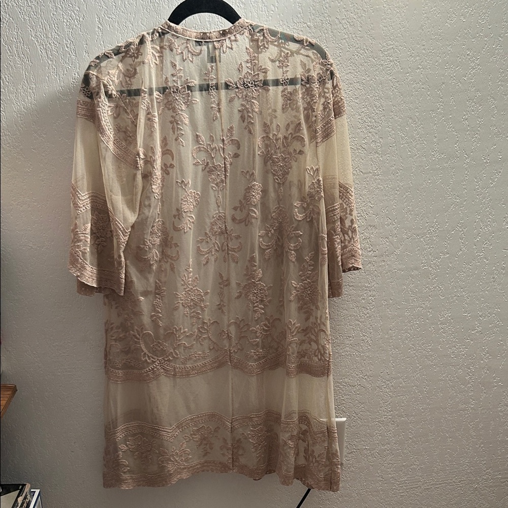 59. Miss Chievous Cream and Brown Cardigan - Picture 3 of 3